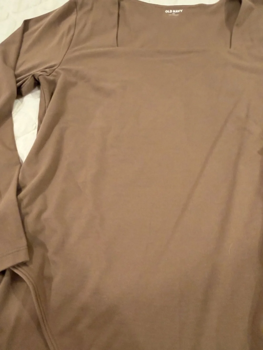 Old Navy Taupe Square-Neck Long Sleeve Bodysuit - Picture 4 of 5